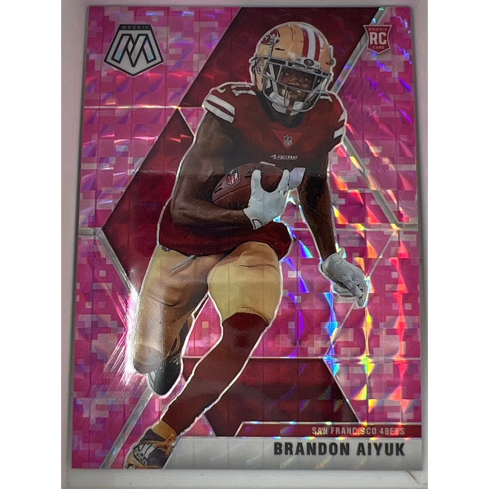 2020 Panini Mosaic Brandon Aiyuk Rookie Card 210 Pink Camo Prizm 49ers RC